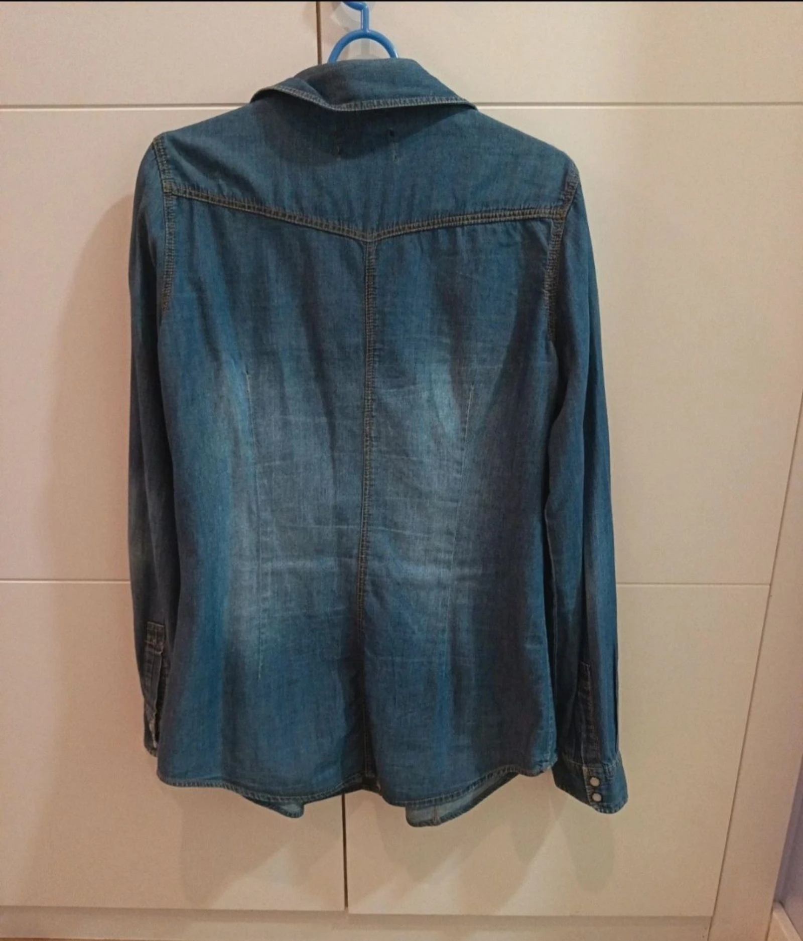 Camisa feminina jeans justa – photo 5